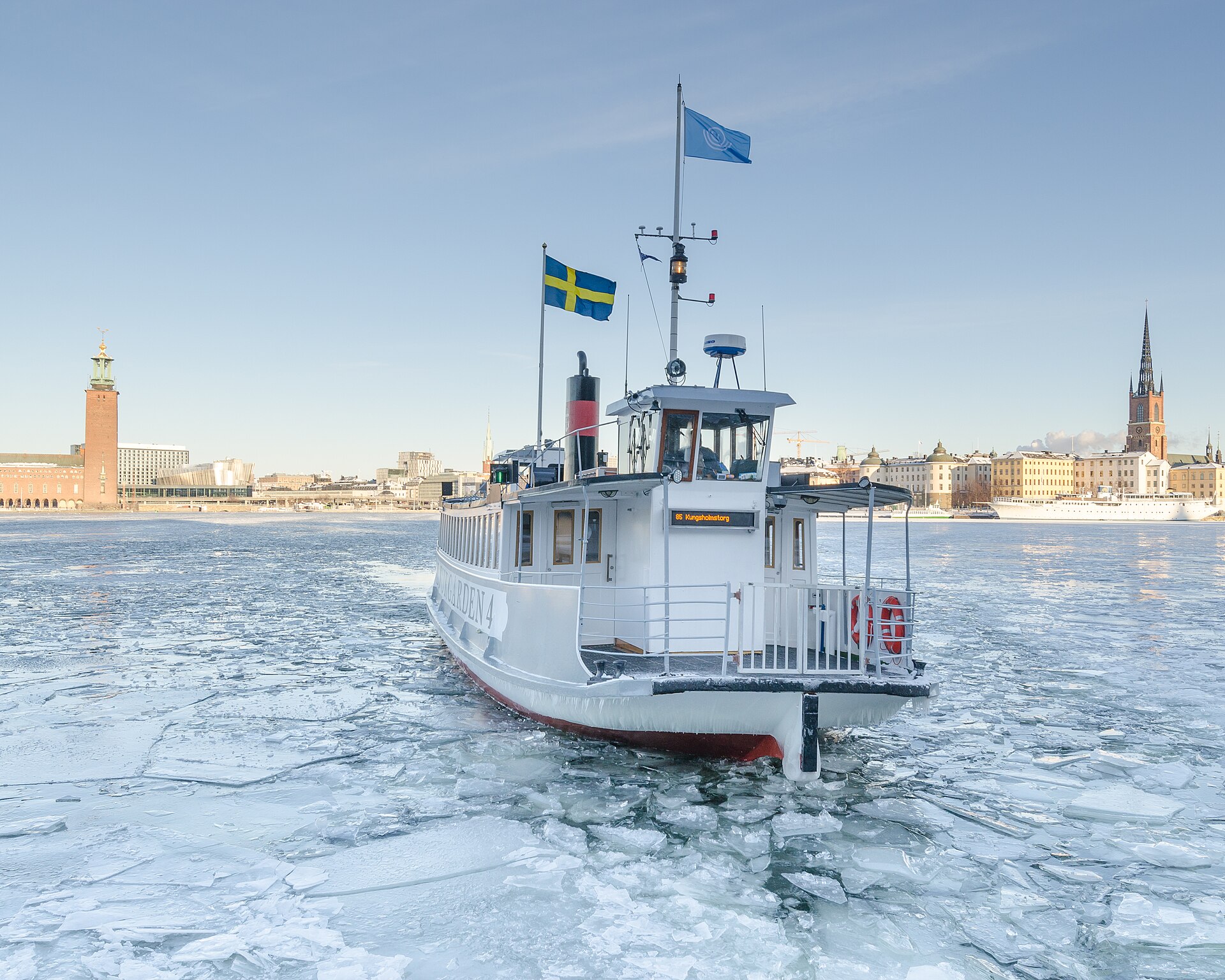 The ferry Djurgården 4 at Riddarfjärden in Stockholm