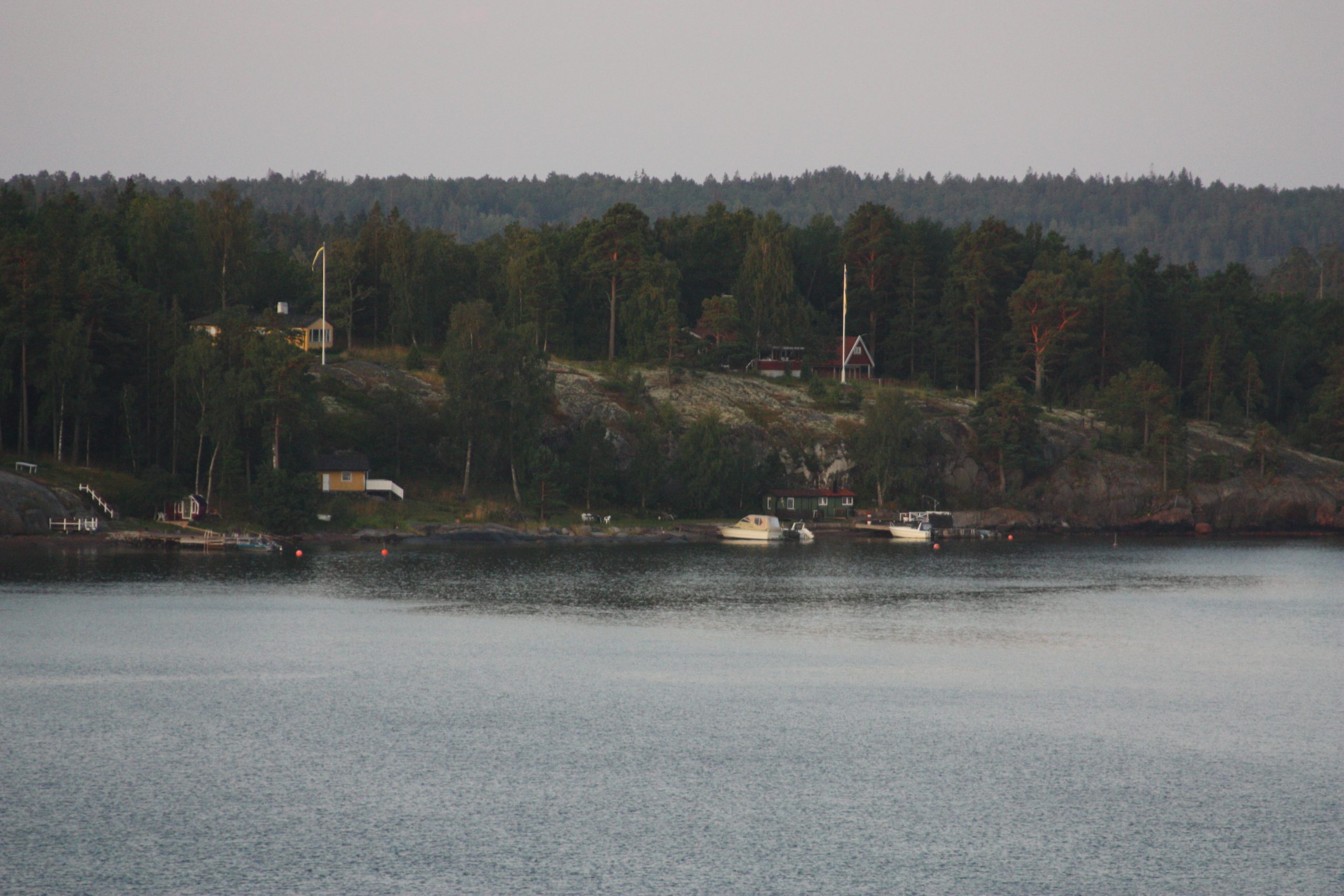 View along the cruise ship route near Stockholm harbour