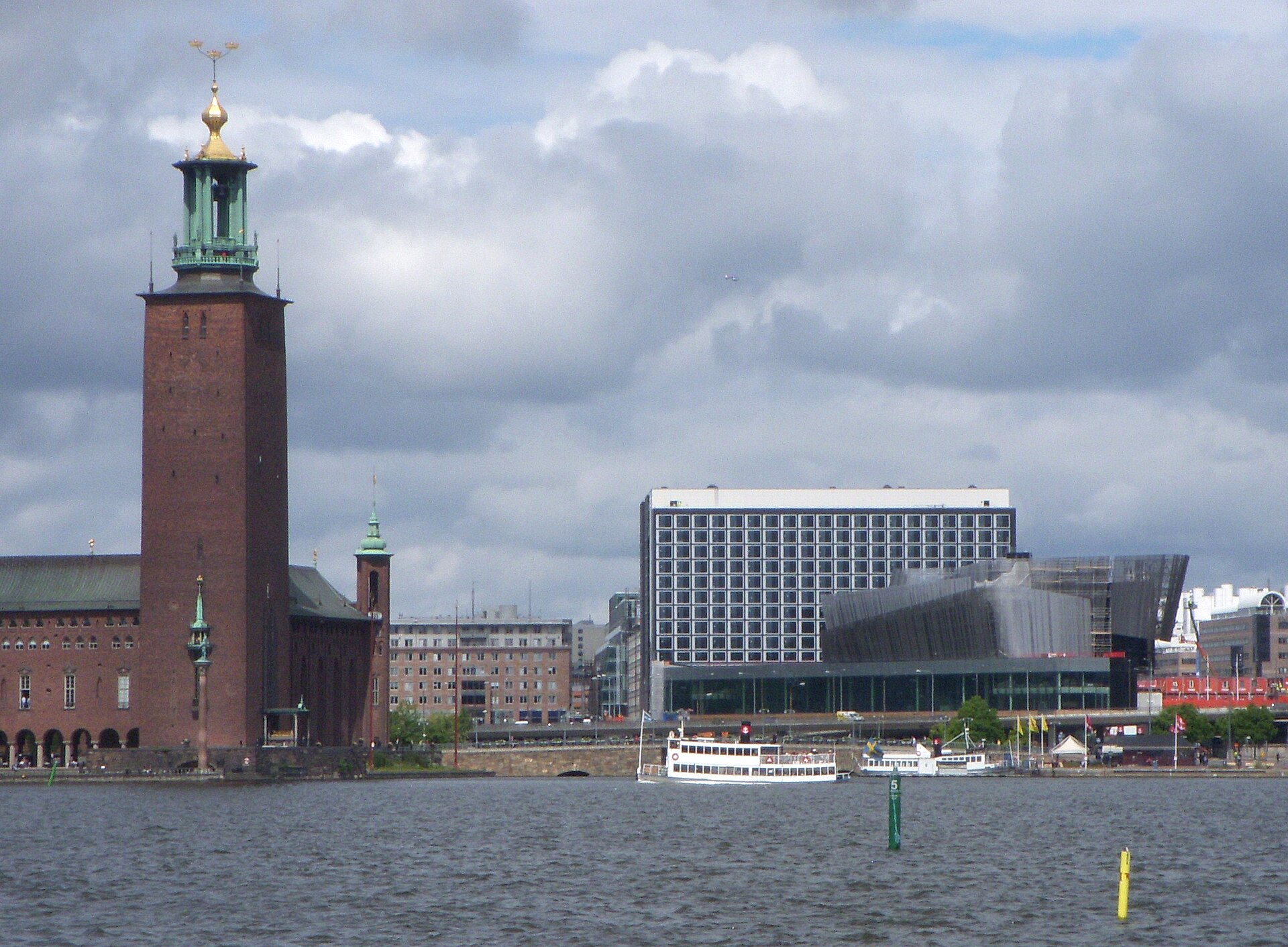 Stockholms stadshus and the Stockholm Waterfront building