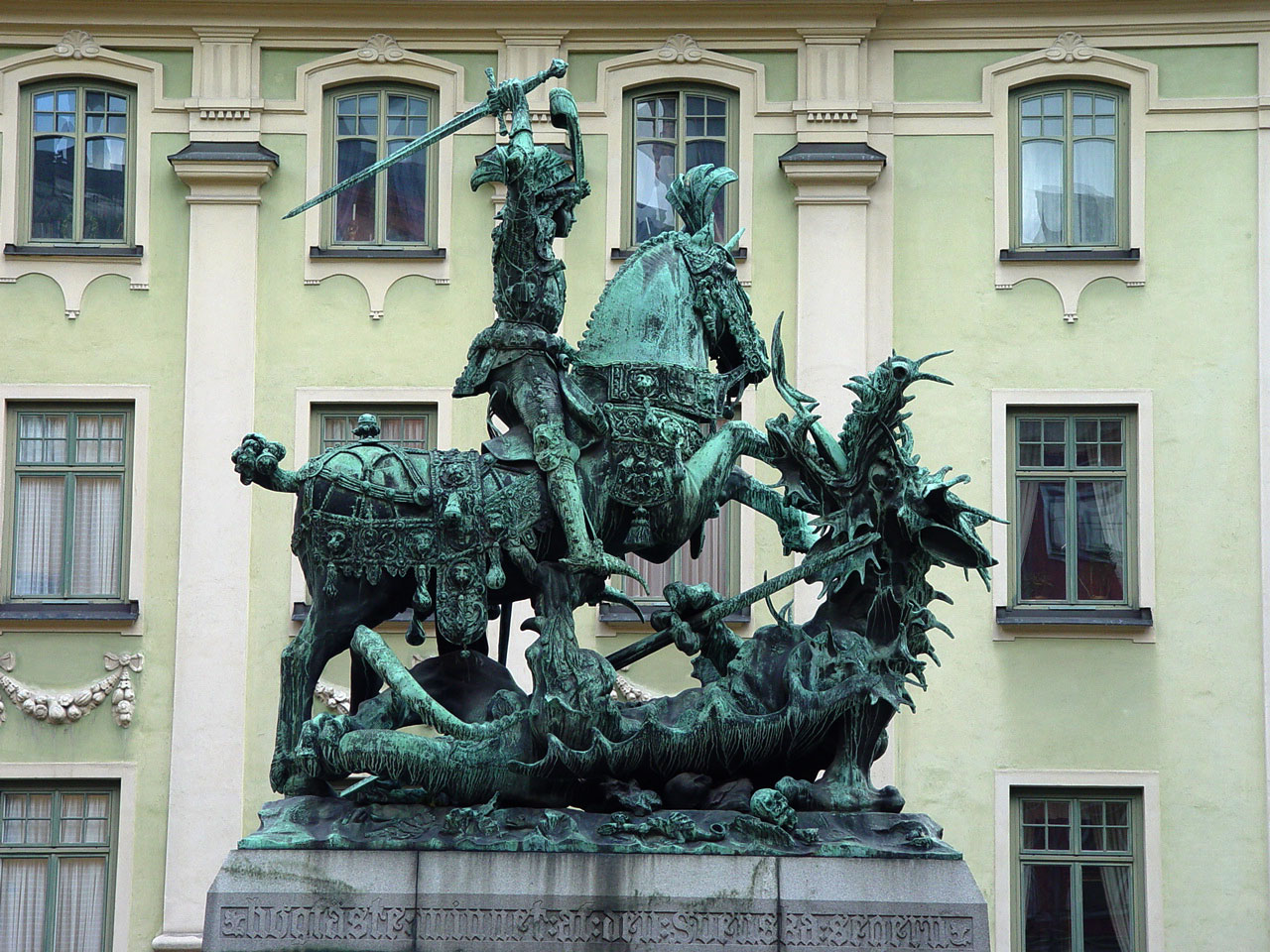 The Saint George and the Dragon sculpture, designed by Bernt Notke, in Gamla Stan, Stockholm