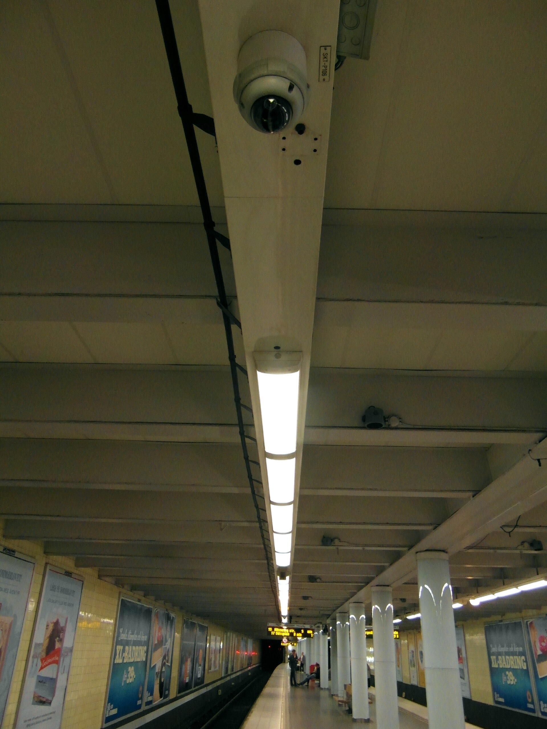 Interior of Skanstull metro station on the Stockholm green line
