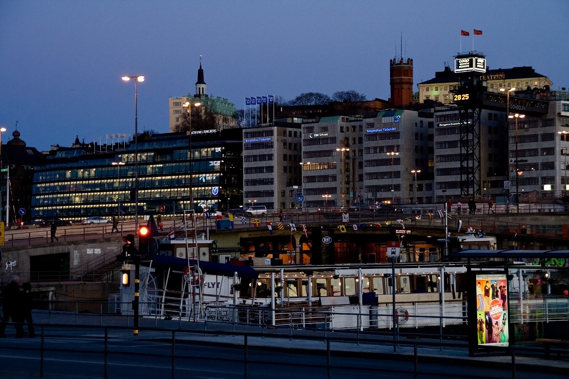 Blue hour over Gamla stan, the town between the bridges in Stockholm