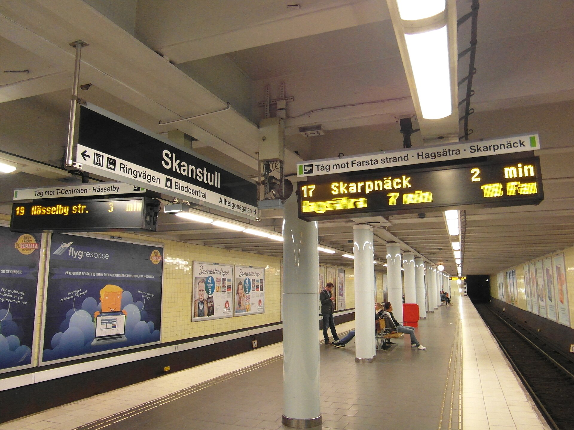 Skanstull metro station in Stockholm, on the green line of the Tunnelbana
