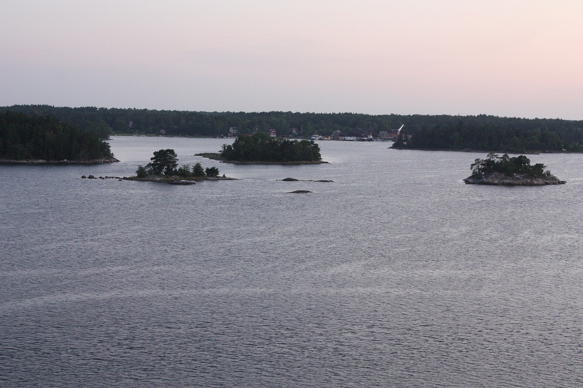 Archipelago waters on the two-hour cruise ship passage into Stockholm