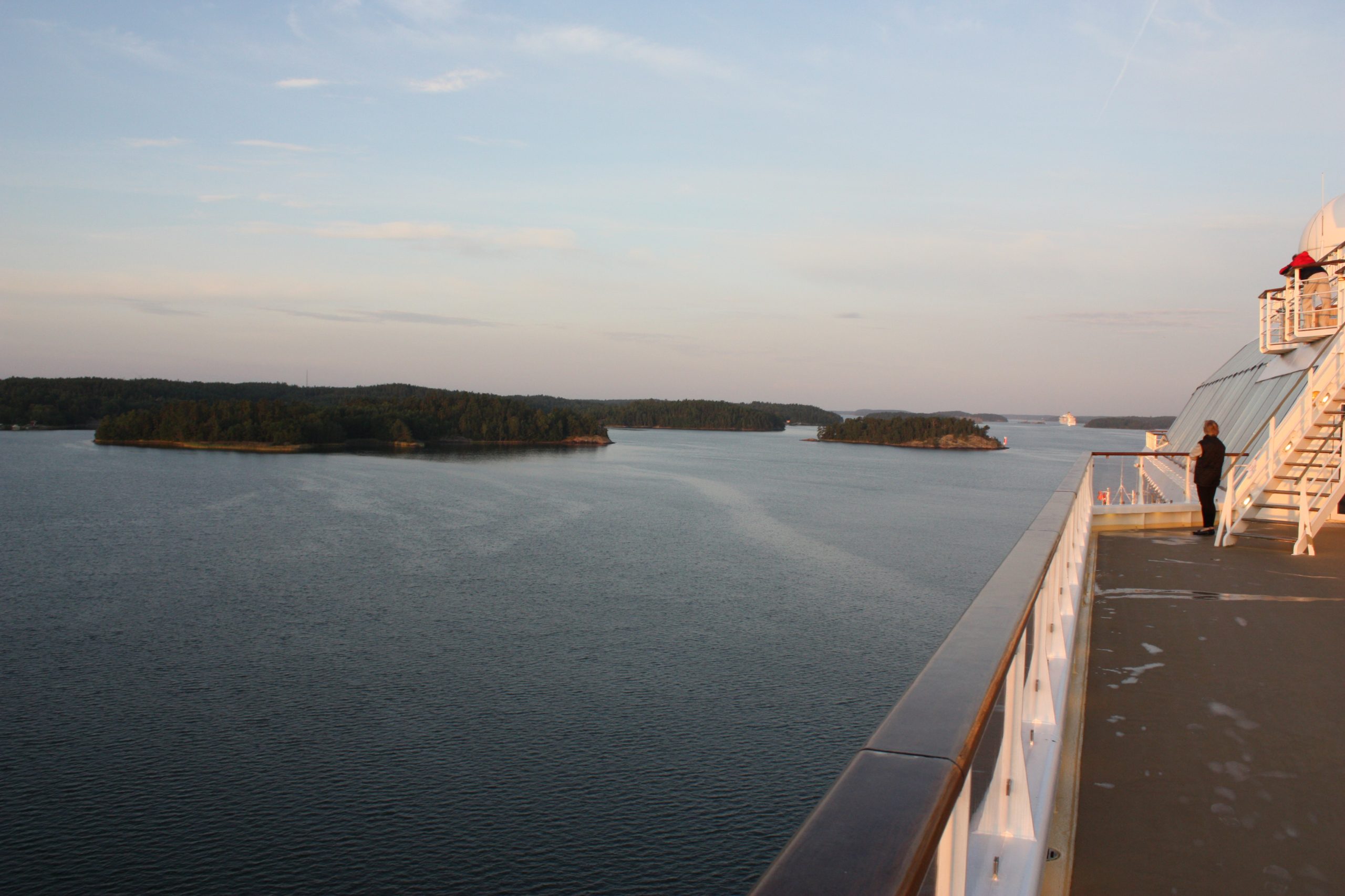 View along the cruise ship route near Stockholm's harbour