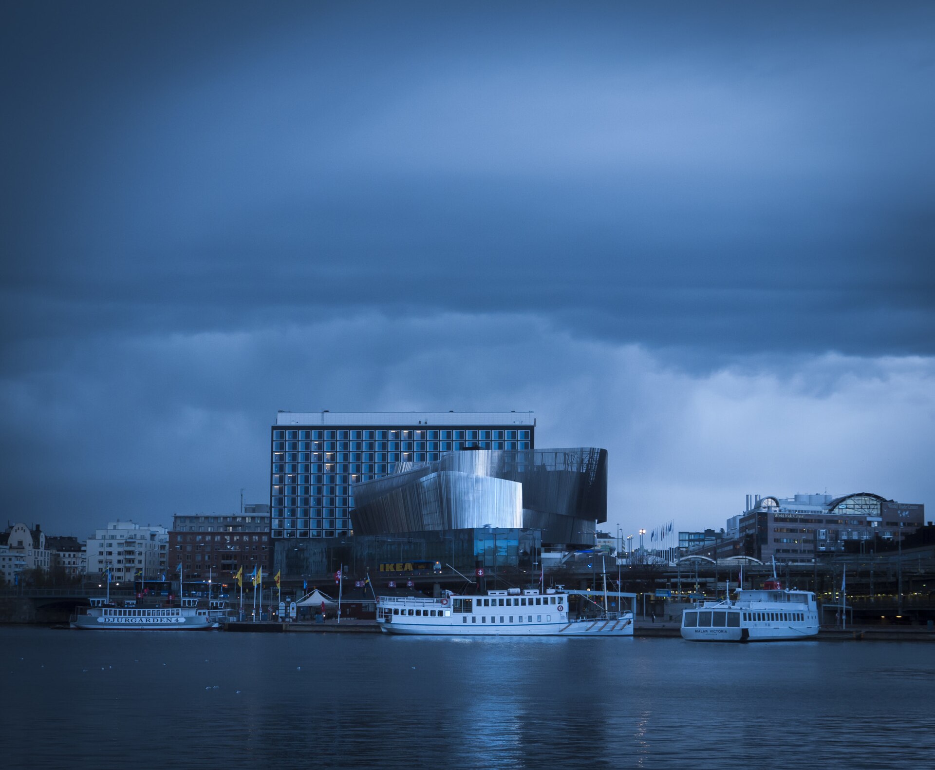 Stockholm city skyline and waterfront at night (April 2016).jpg — illustrating What Happens in Stockholm in July? A Practical Look