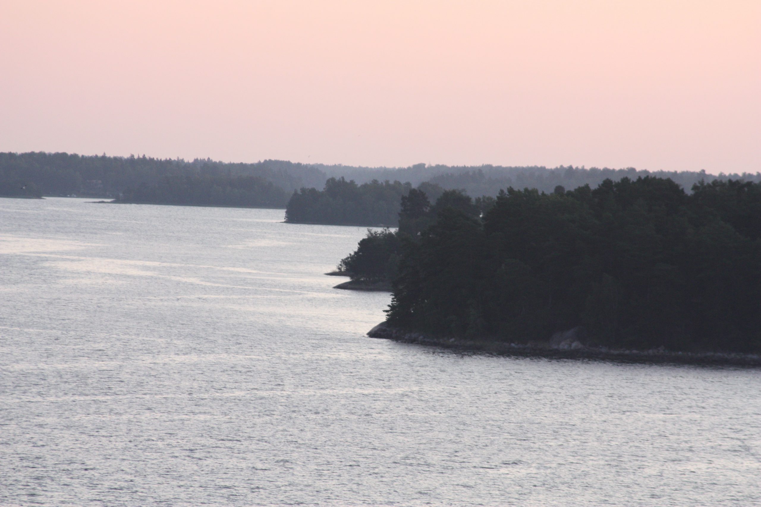 Cruise ship route through the waters near Stockholm harbour