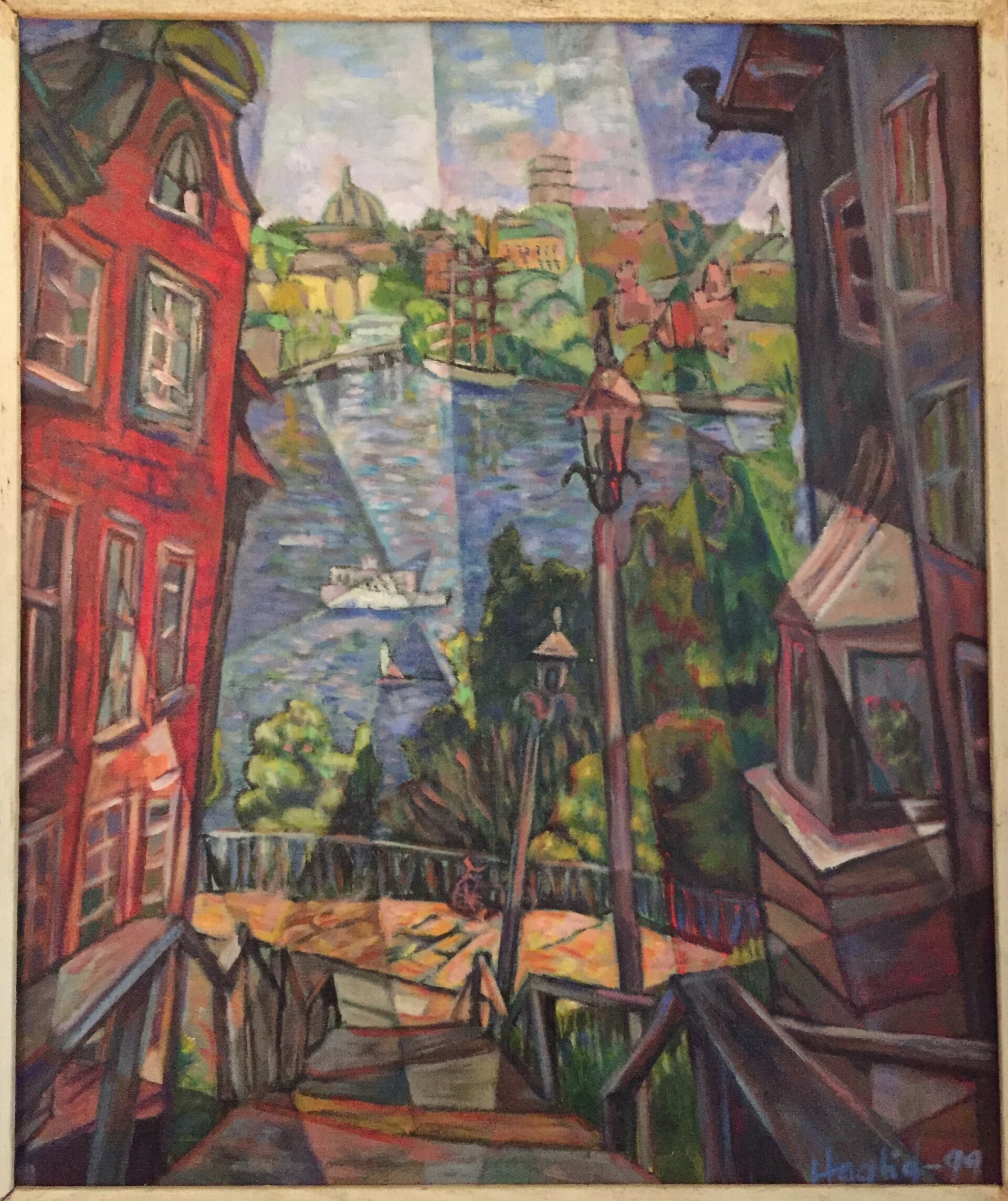 Stairs leading down to the Stockholm waterfront, a 1994 work by Britt Haglid