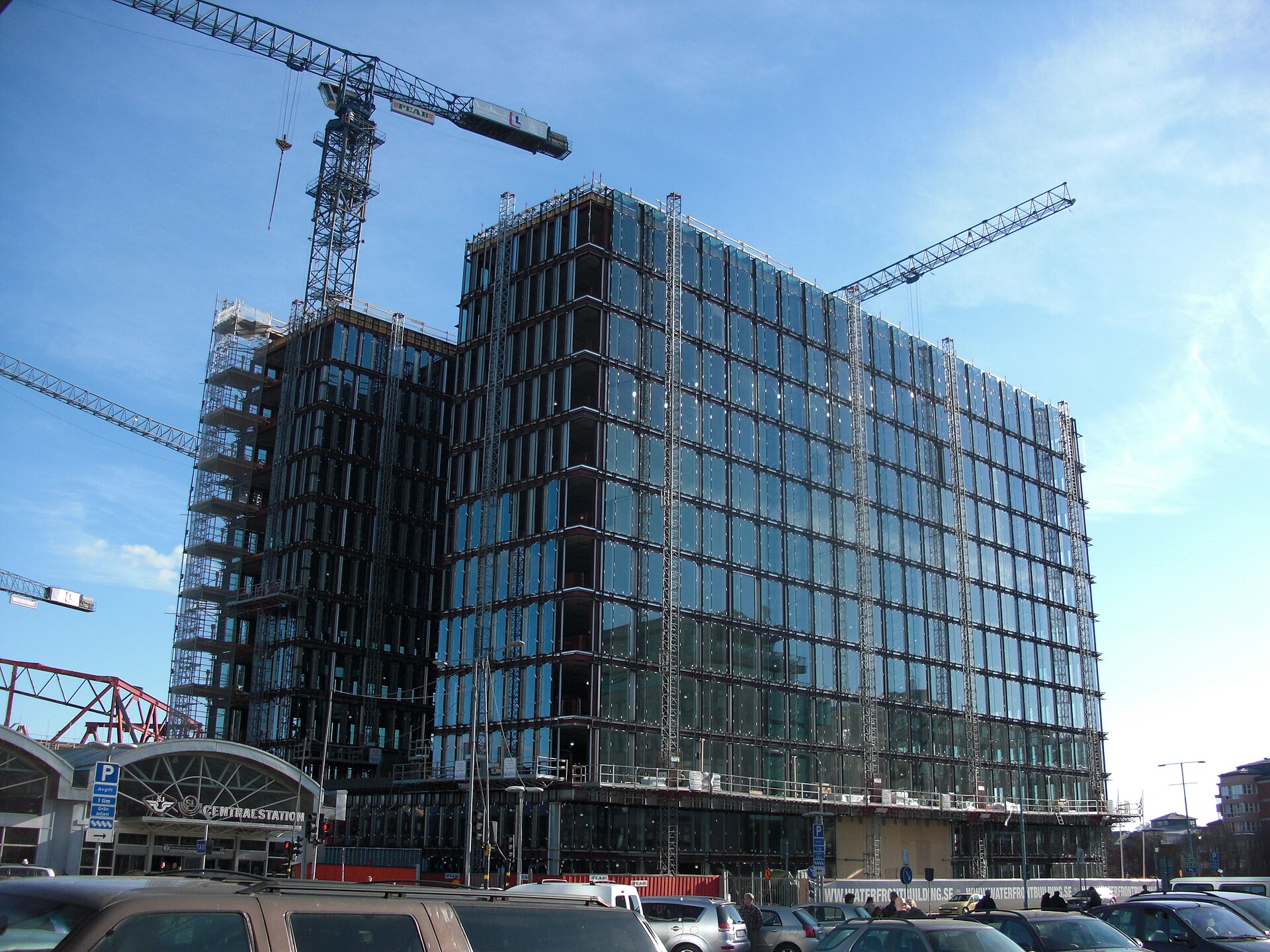 The Stockholm Waterfront office building under construction in April 2009