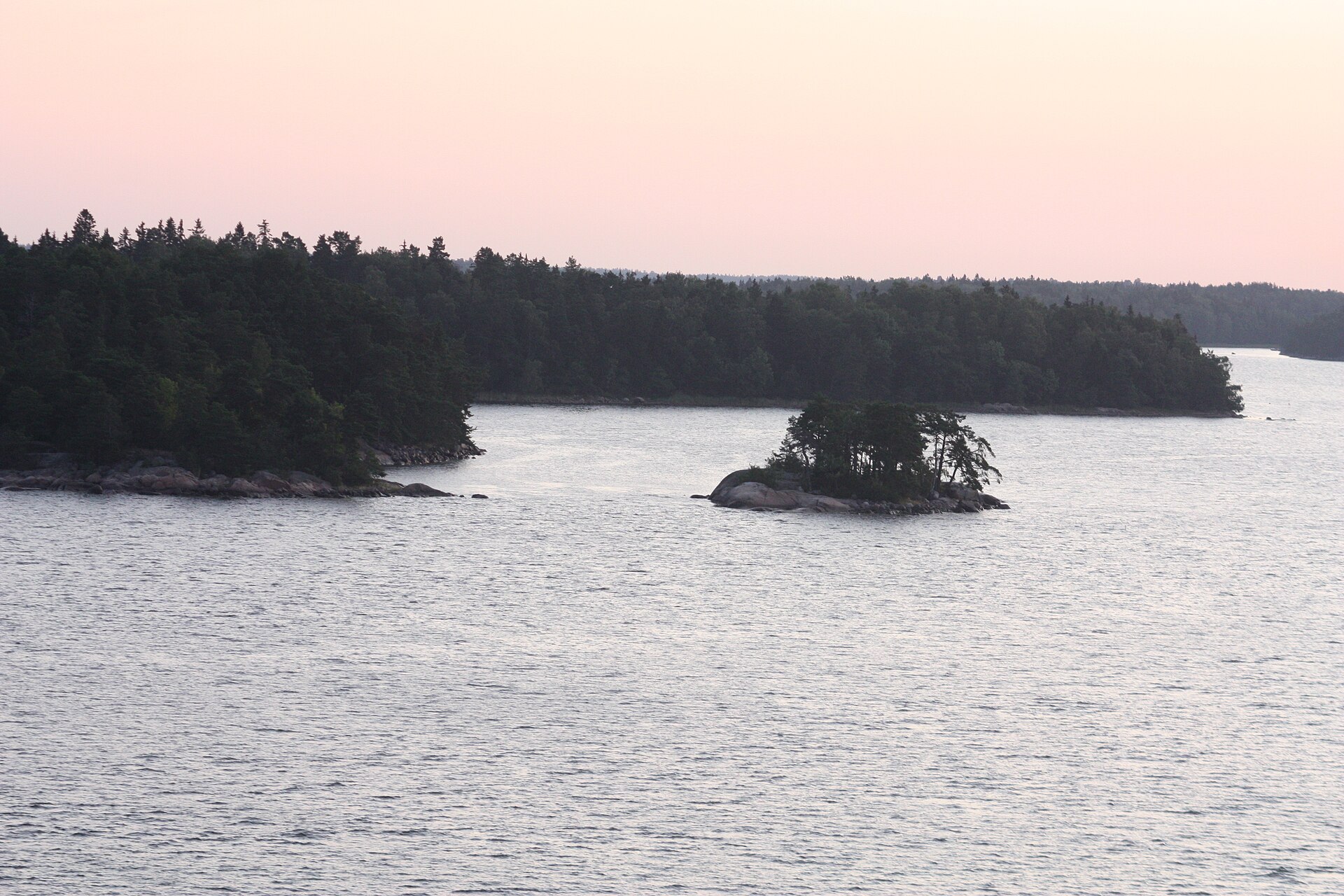 Islands of the Stockholm archipelago on the sea approach to the city