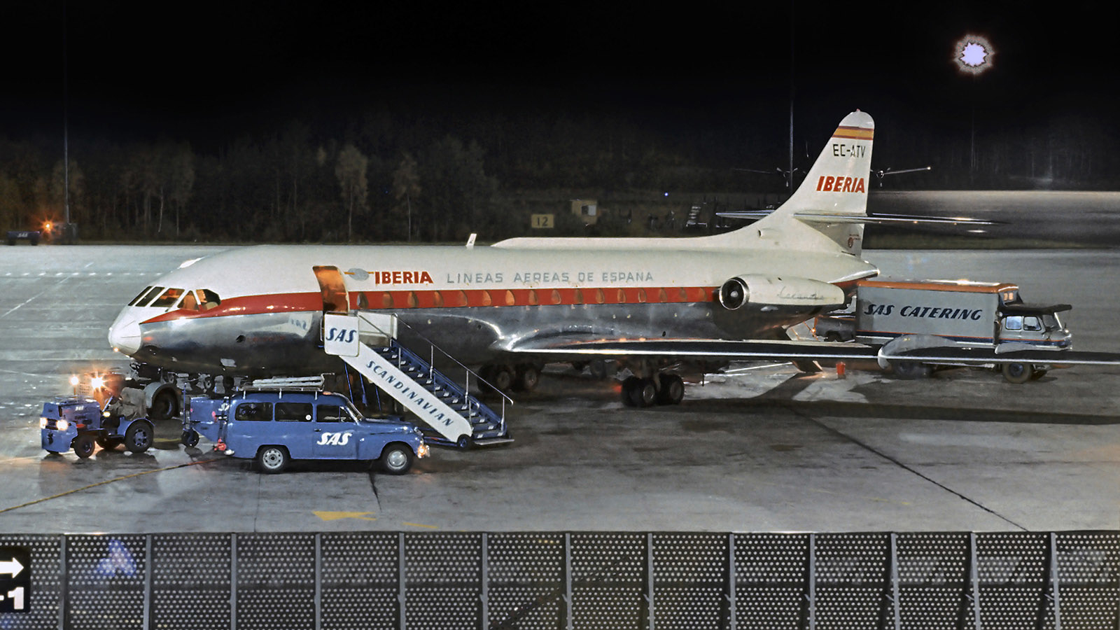 Iberia Sud Aviation Caravelle at Stockholm Arlanda Airport in September 1966
