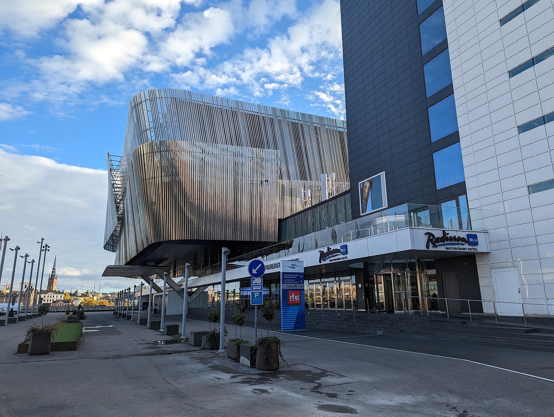 Exterior of the Stockholm Waterfront complex in Stockholm