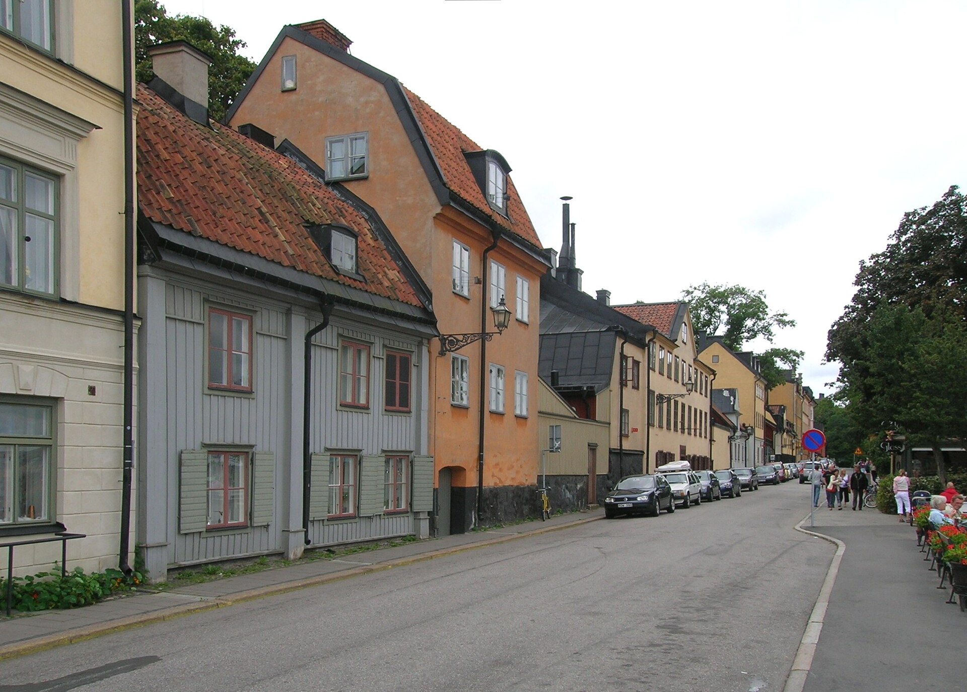 Houses along Fjällgatan in Stockholm, numbers 40, 38, 36 and 34 from the left