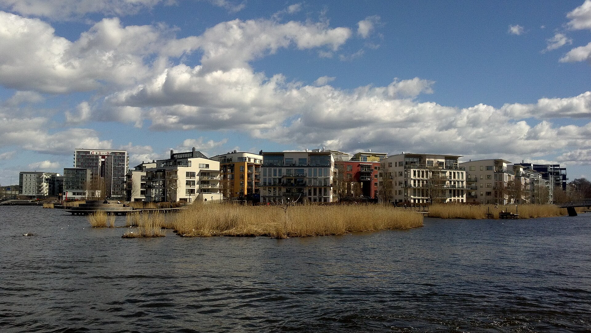 A view of the Hammarby Sjöstad district in Stockholm