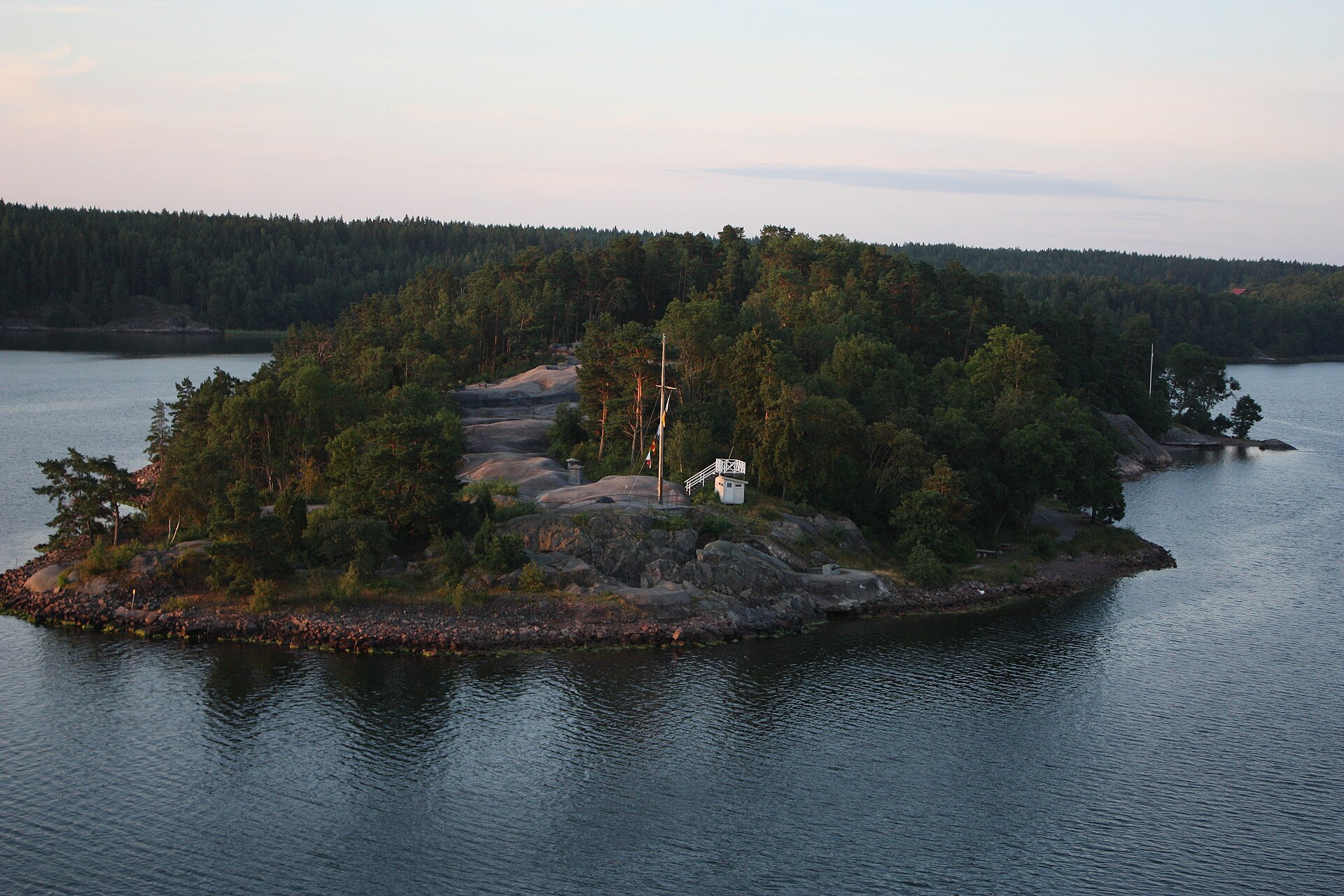 Siarö fortress seen from the cruise ship route near Stockholm's harbour
