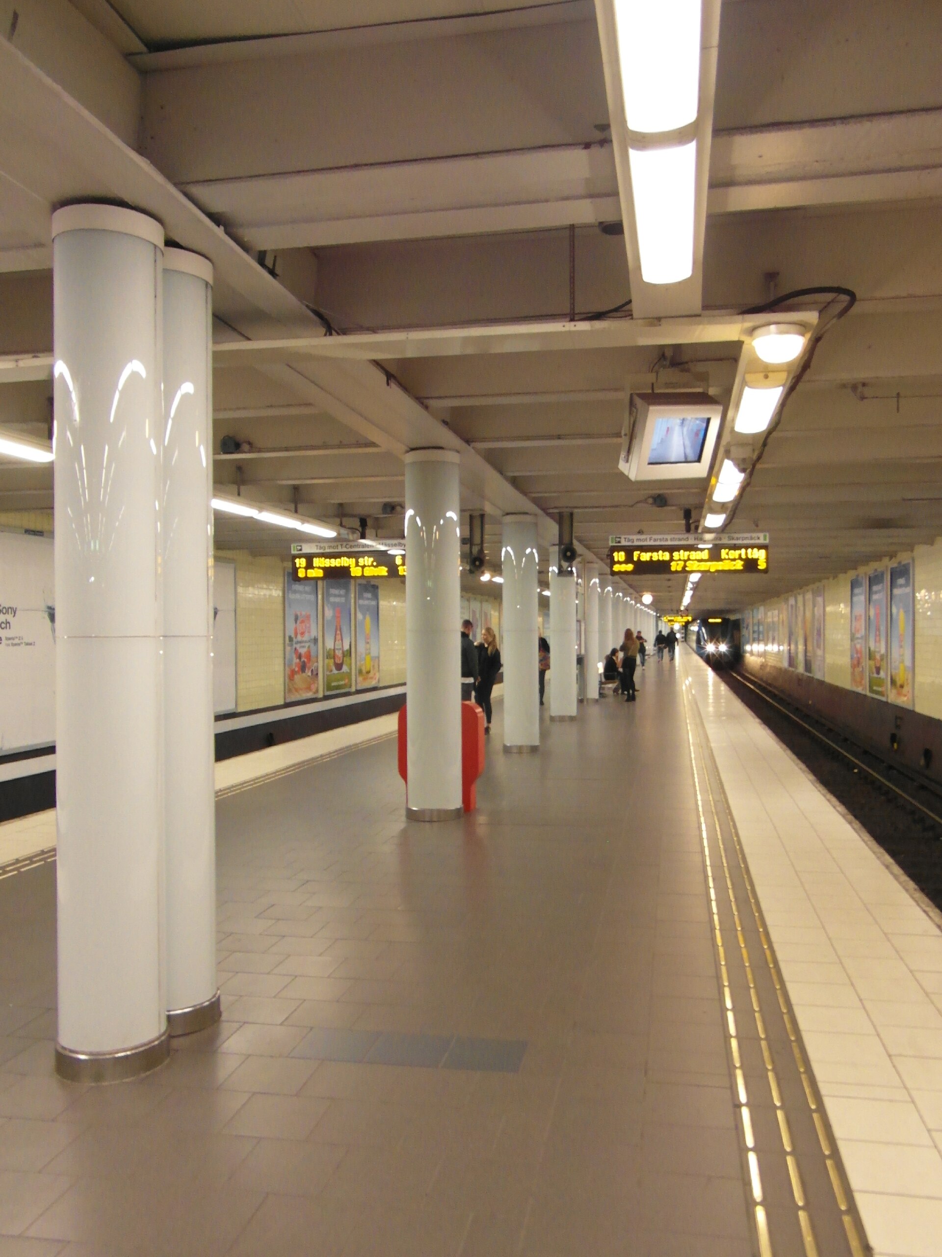 Skanstull Tunnelbana station in Stockholm, served by the green line