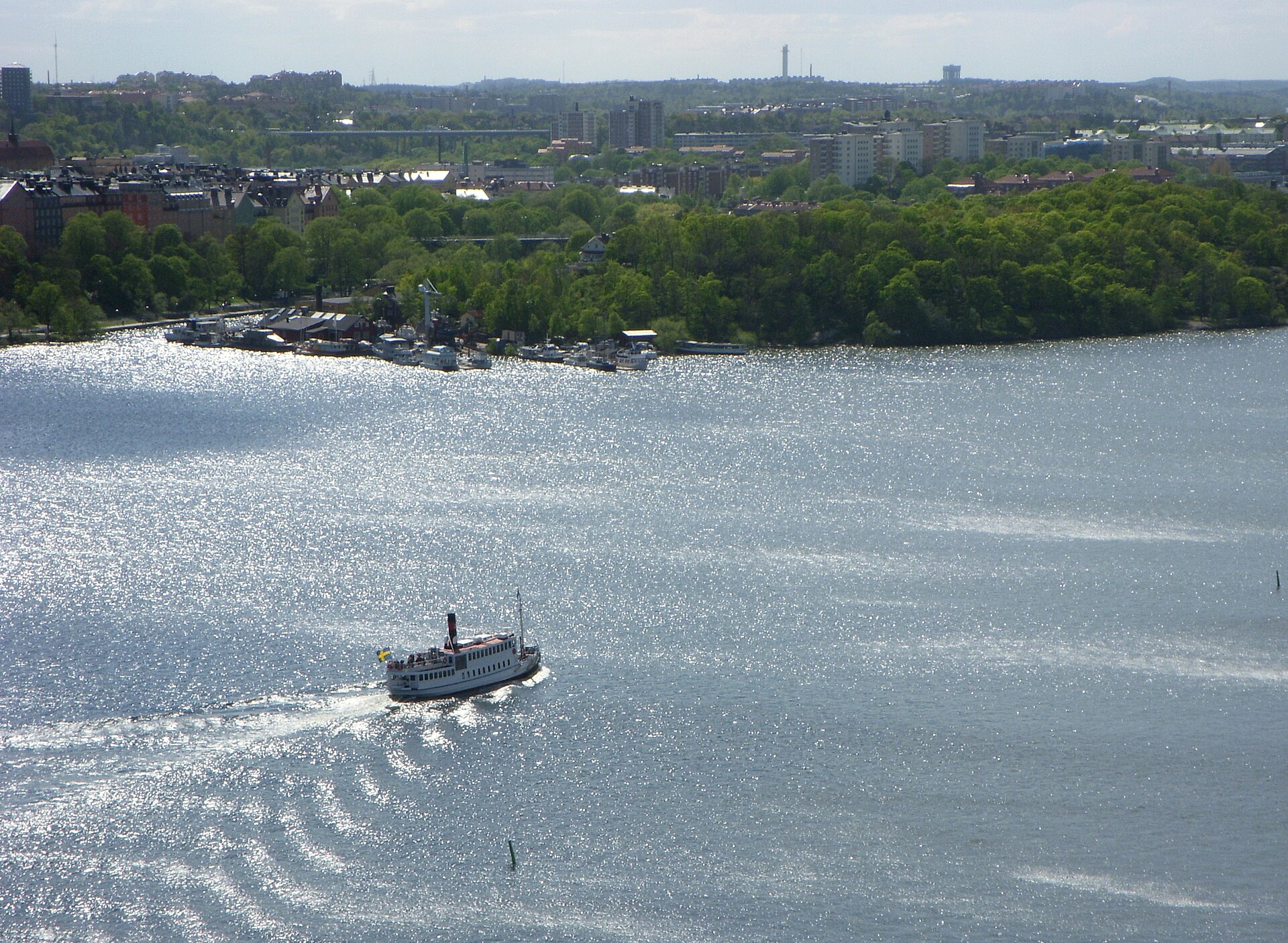View over Riddarfjärden and Långholmen from the City Hall tower in Stockholm