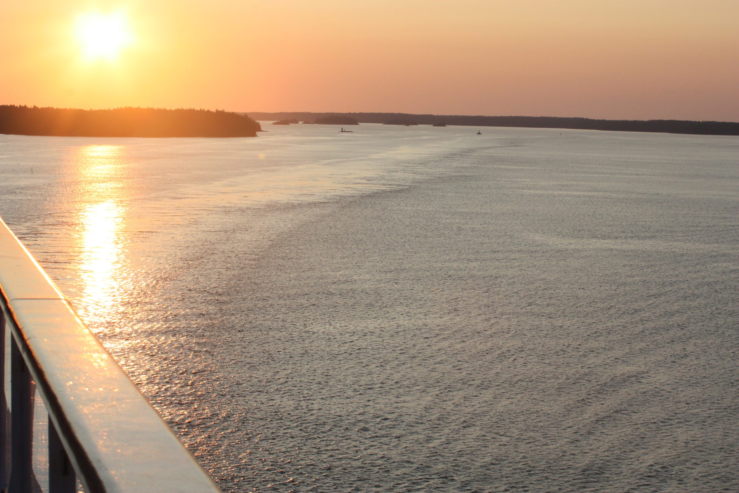 Water and islands along the cruise ship route near Stockholm harbour