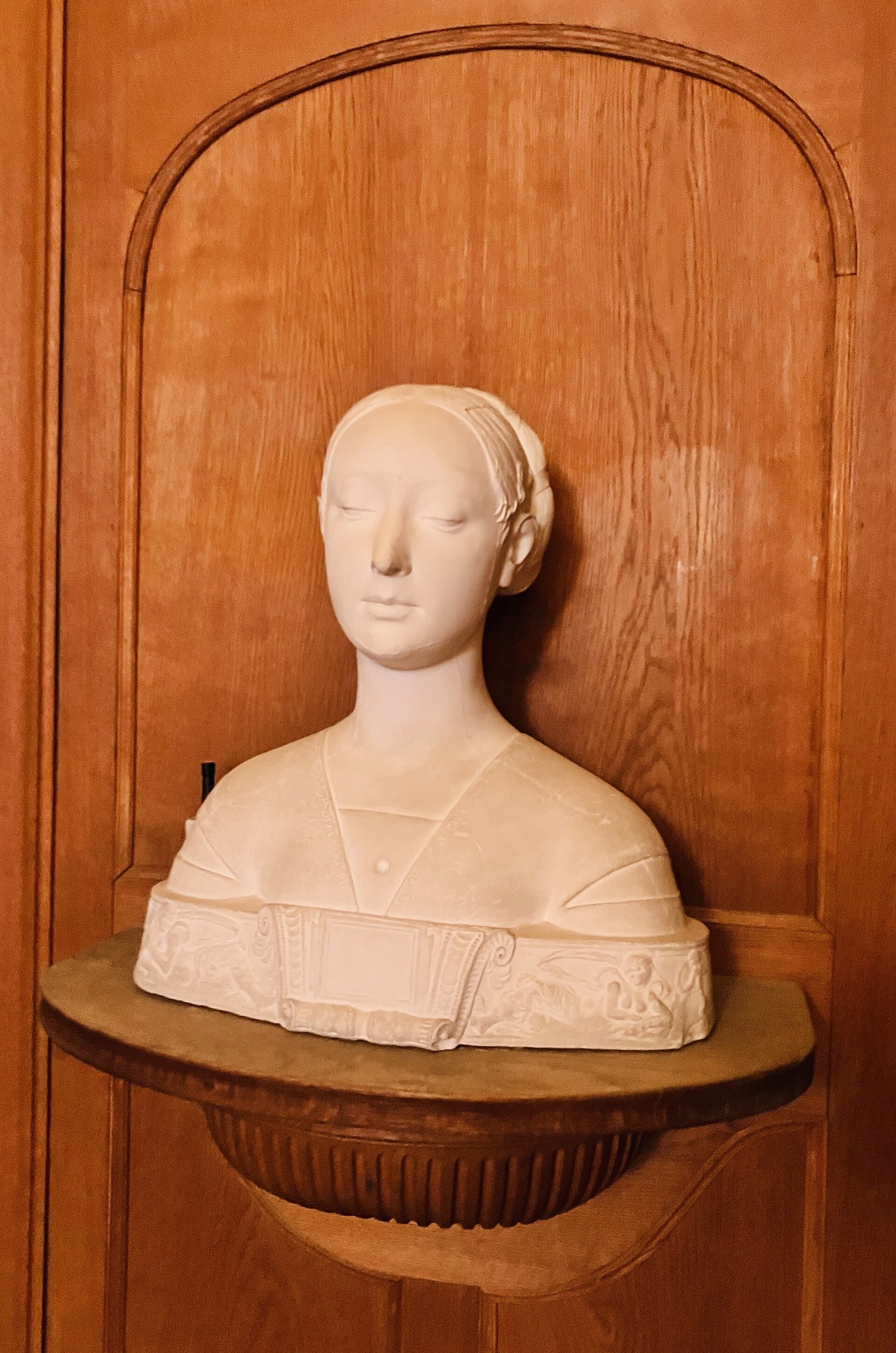 Portrait bust in the stair hall at Prins Eugens Waldemarsudde in Stockholm
