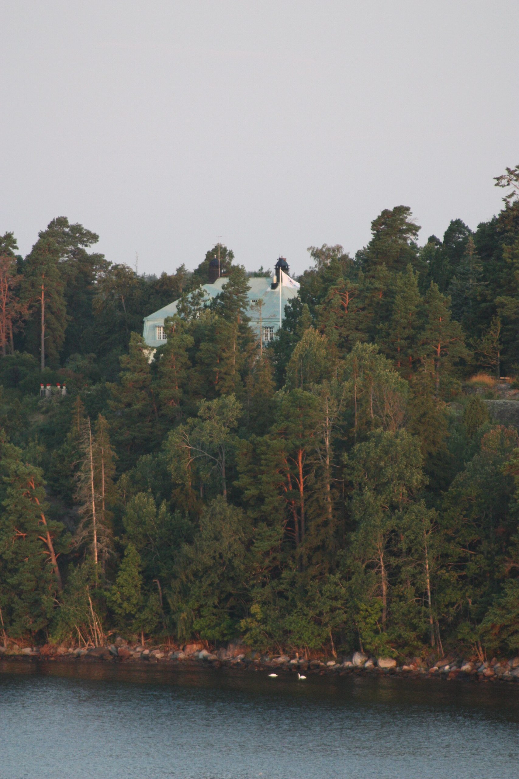 Coastline of the Stockholm archipelago from an approaching cruise ship