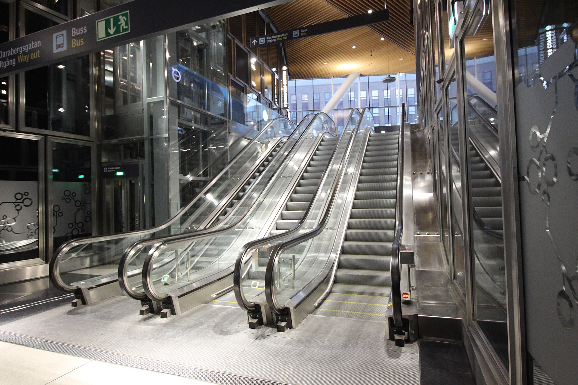 Escalators at T-Centralen metro station in Stockholm