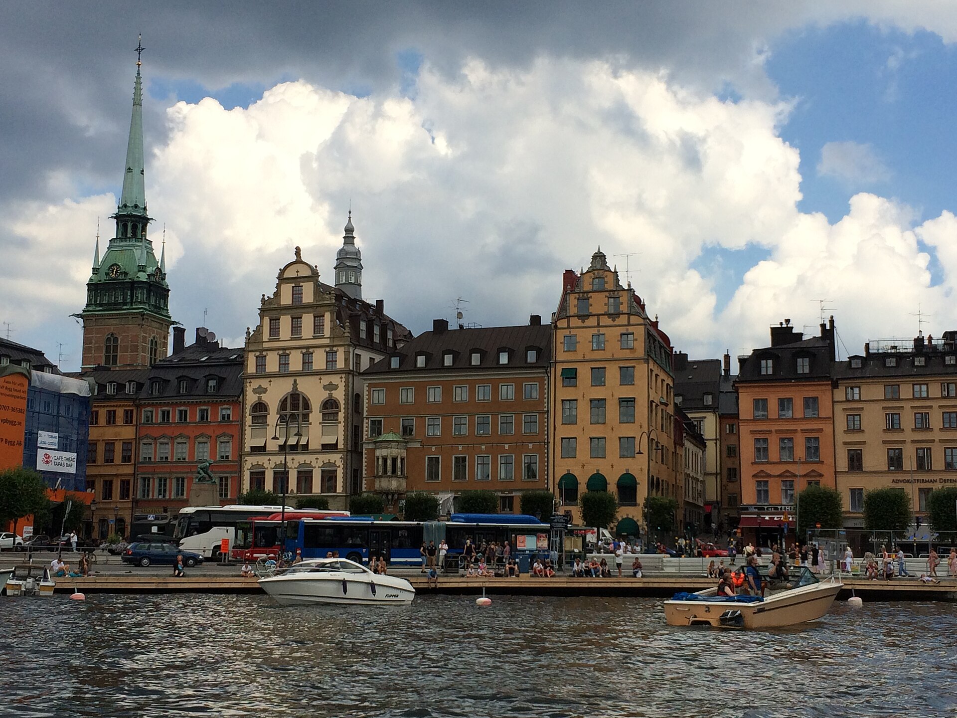 Gamla stan and Södermalm in Stockholm seen from the sea