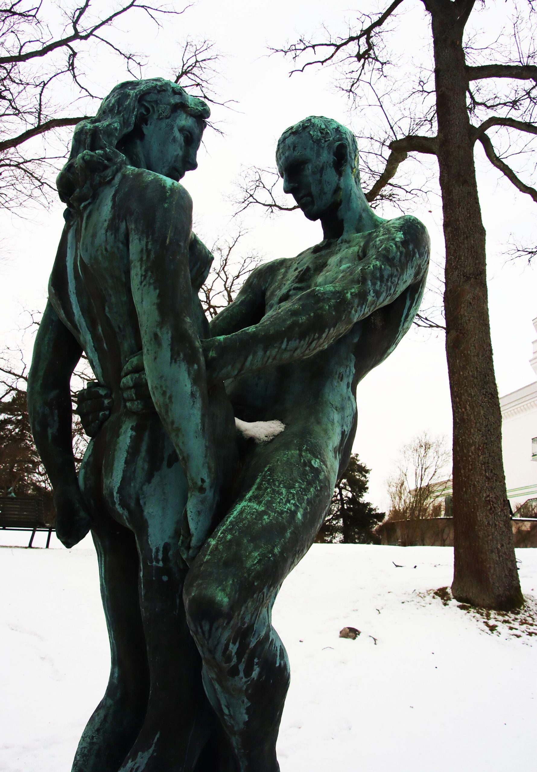 Figures outside with snow at the Thielska Galleriet in Stockholm, Sweden.jpg — illustrating What Is Thielska Galleriet? Stockholm’s Art Villa Explained